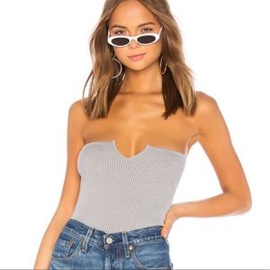 Revolve by the way strapless grey knit tube top small